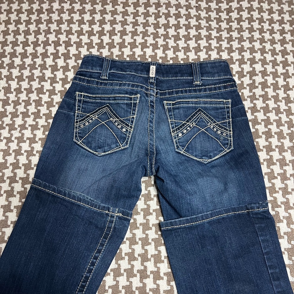 Ariat Size 27R Dark Wash Bootcut Jeans EUC Real Denim Western Cowgirl Rodeo